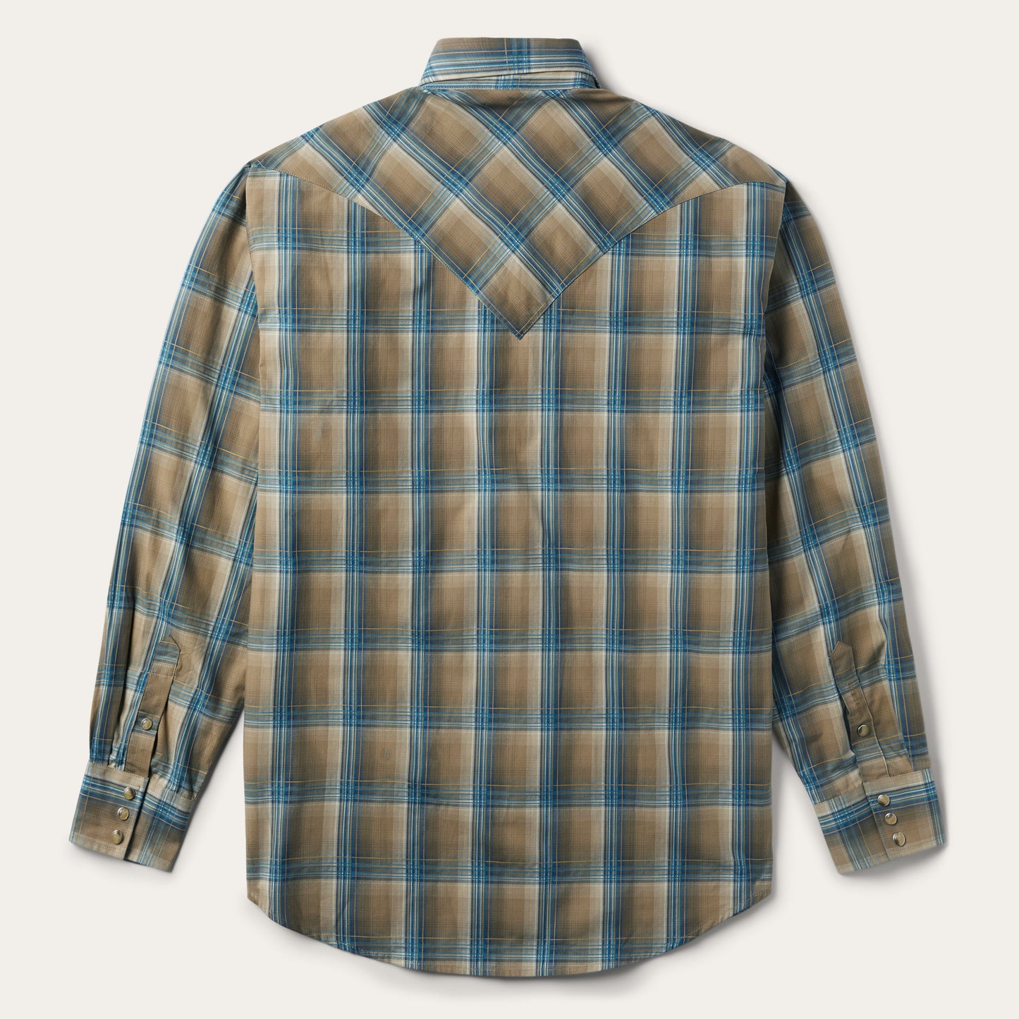 Khaki Ombre Plaid Shirt Men