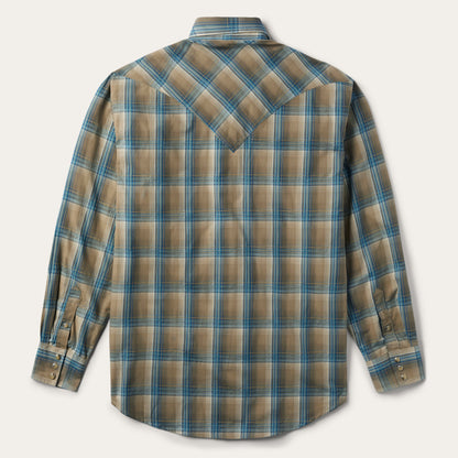 Khaki Ombre Plaid Shirt Men