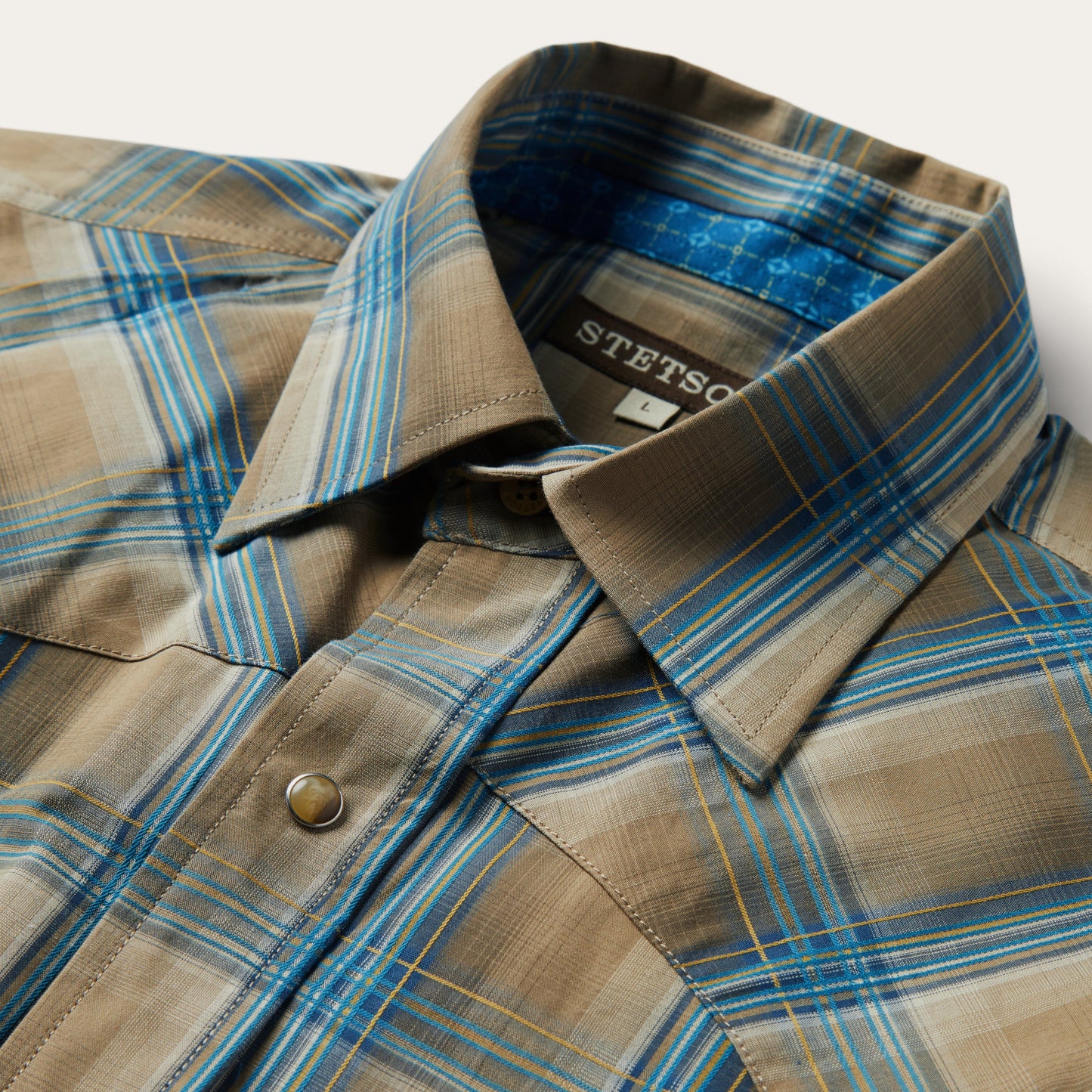 Khaki Ombre Plaid Shirt Men