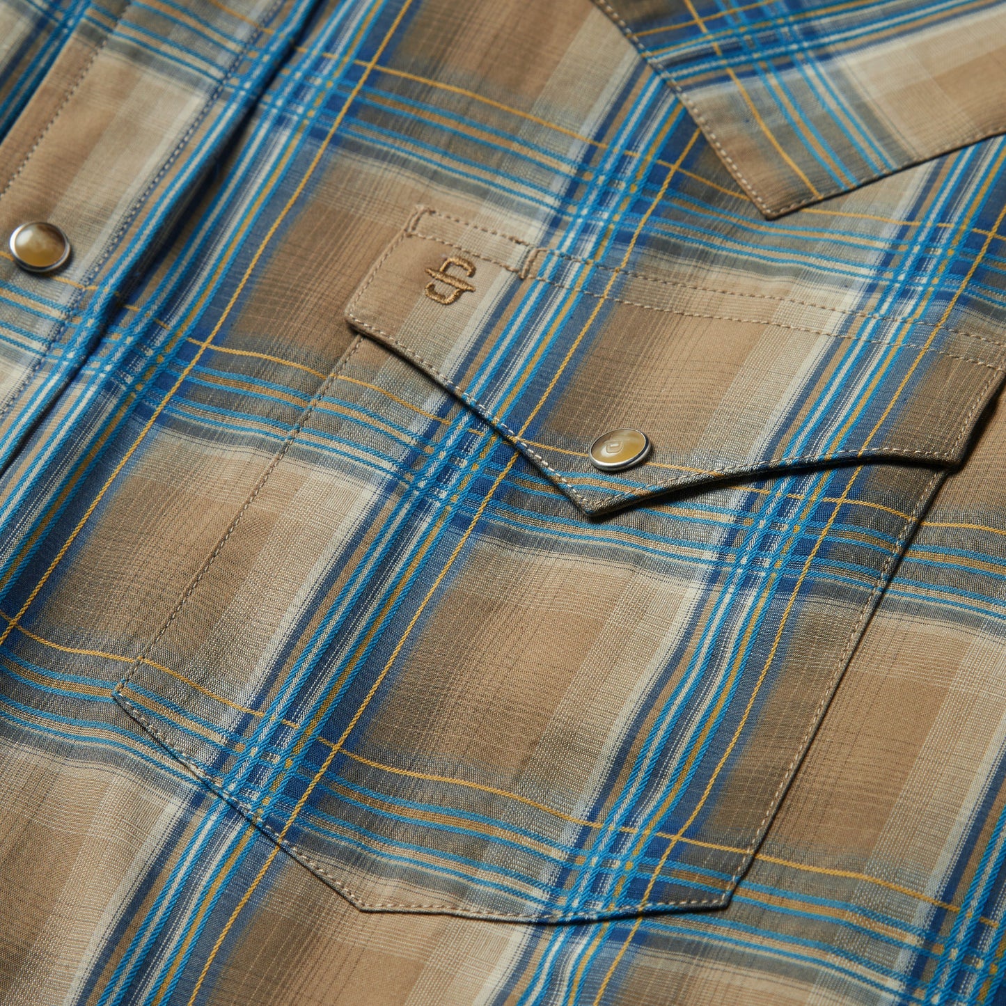 Khaki Ombre Plaid Shirt Men