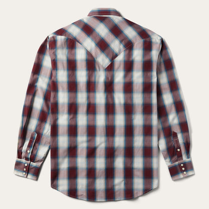Wine Plaid Shirt Men