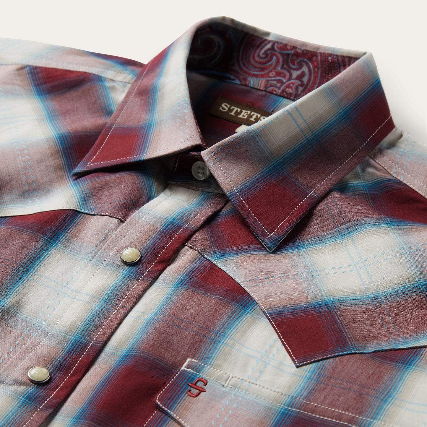 Wine Plaid Shirt Men