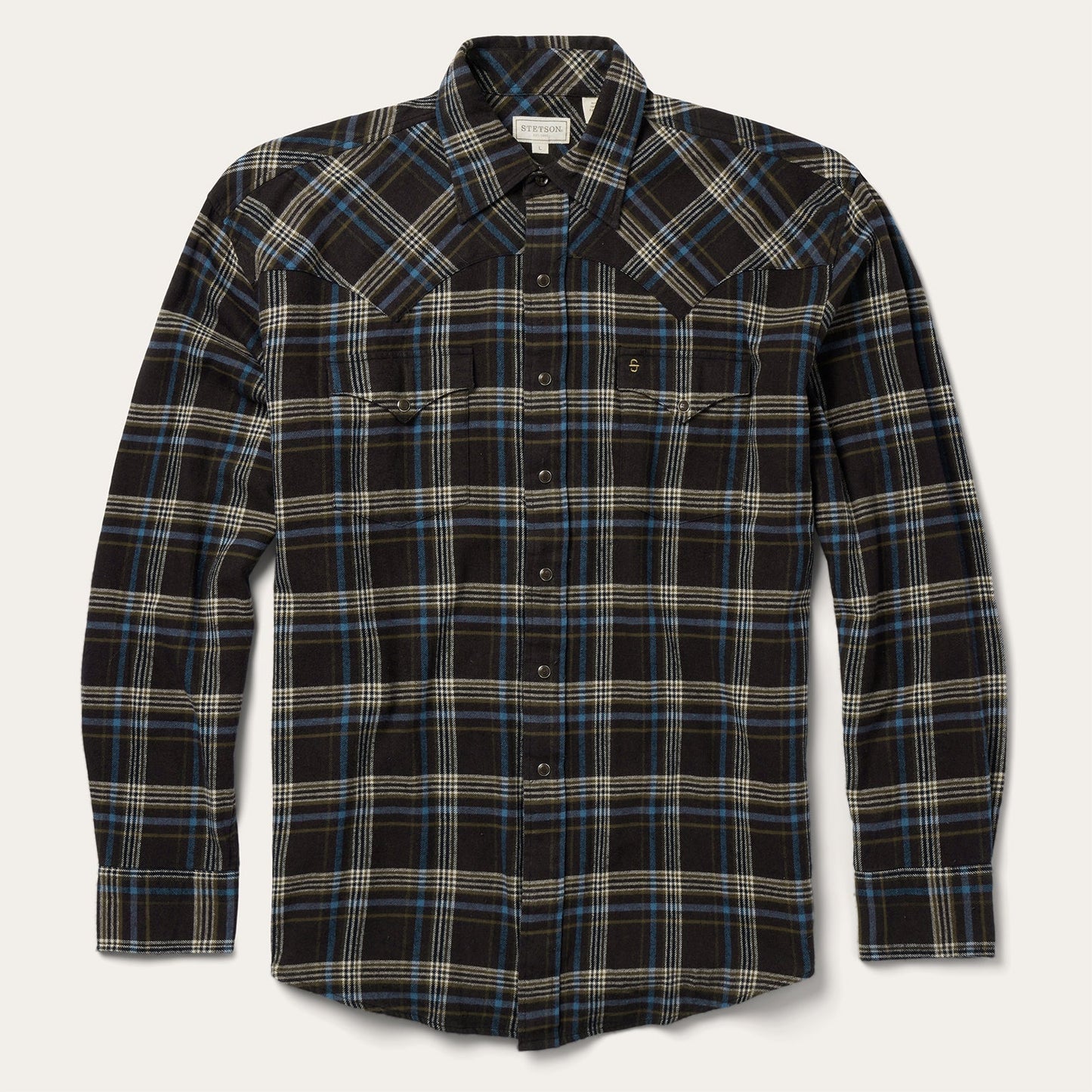 Brown Plaid Flannel Western Shirt Men