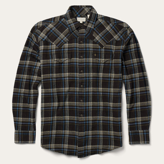 Brown Plaid Flannel Western Shirt Men