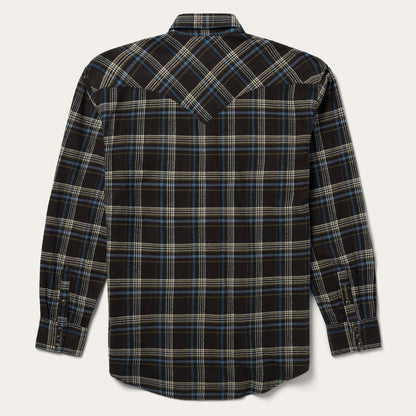 Brown Plaid Flannel Western Shirt Men