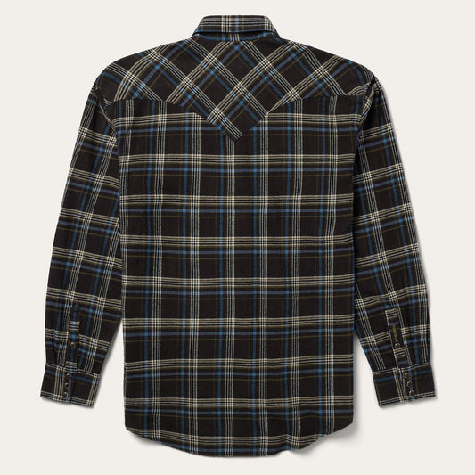 Brown Plaid Flannel Western Shirt Men