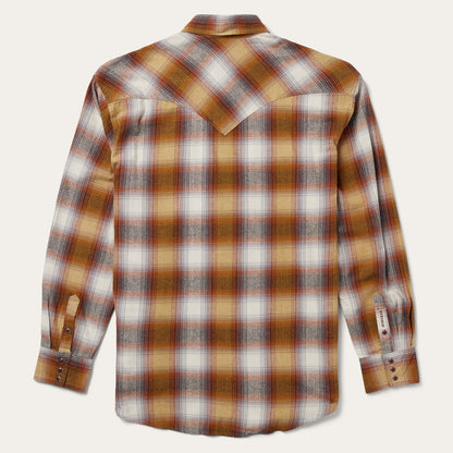 Rust Plaid Flannel Western Shirt Men