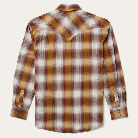 Rust Plaid Flannel Western Shirt Men