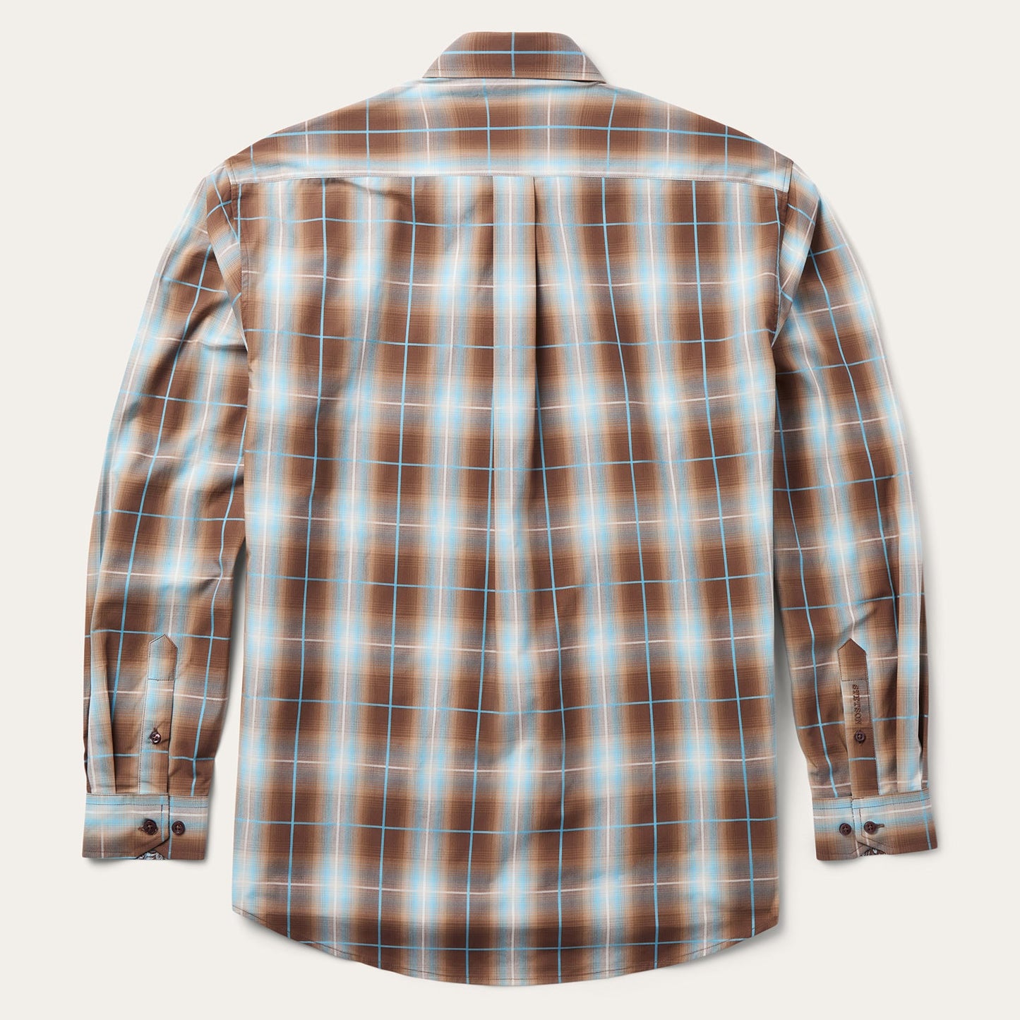 Ombre Plaid Western Shirt Men