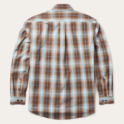 Ombre Plaid Western Shirt Men