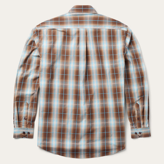 Ombre Plaid Western Shirt Men