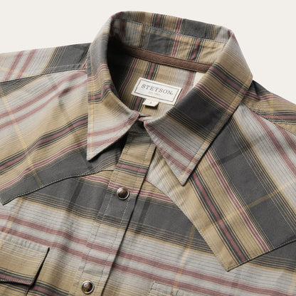 Serape Plaid Western Shirt Men