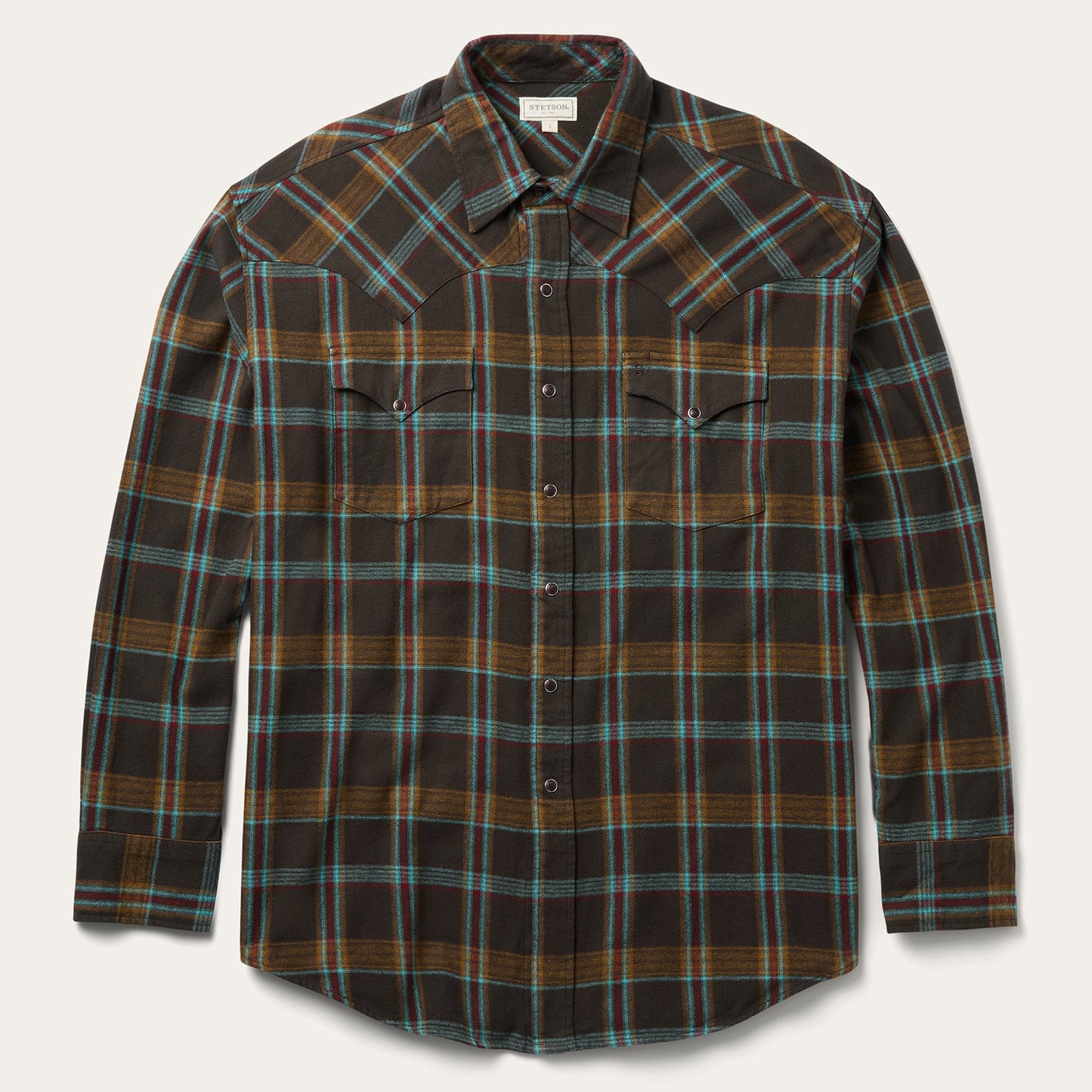 Brushed Twill Plaid Western Shirt Men