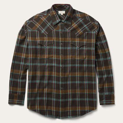 Brushed Twill Plaid Western Shirt Men
