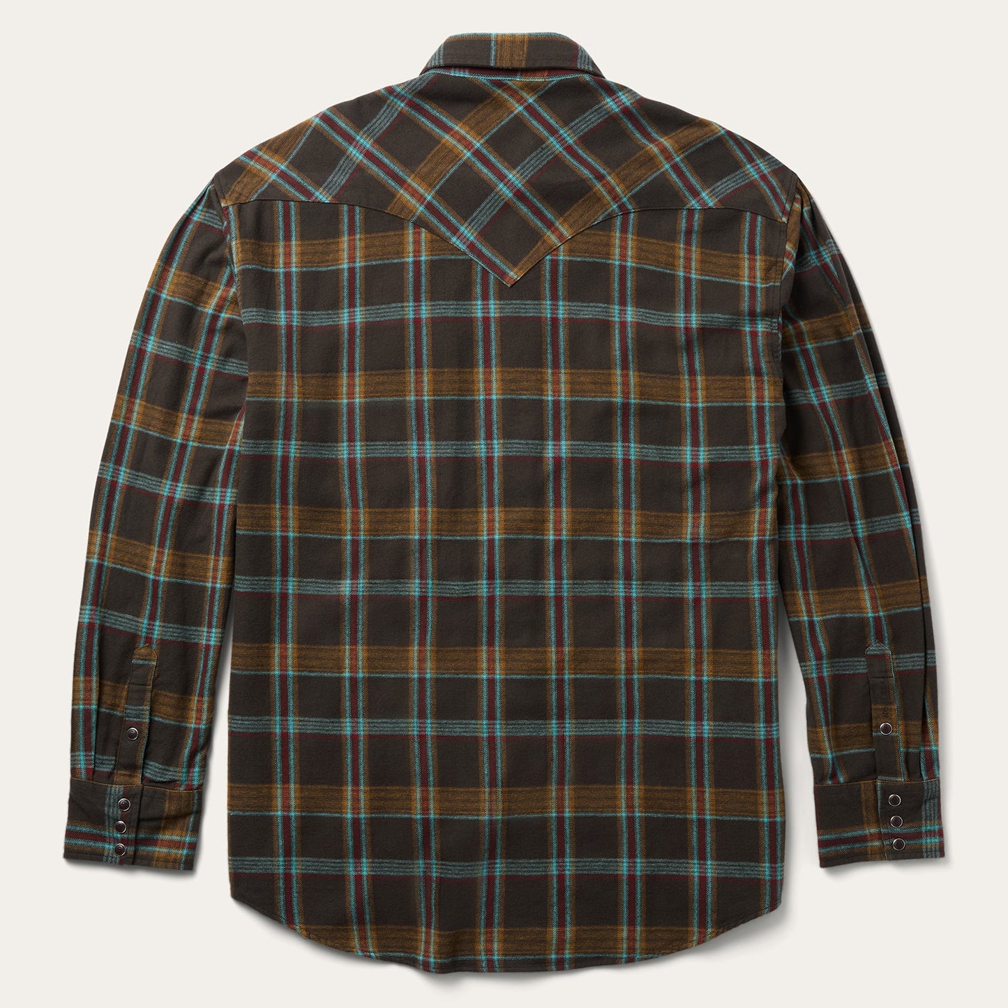 Brushed Twill Plaid Western Shirt Men