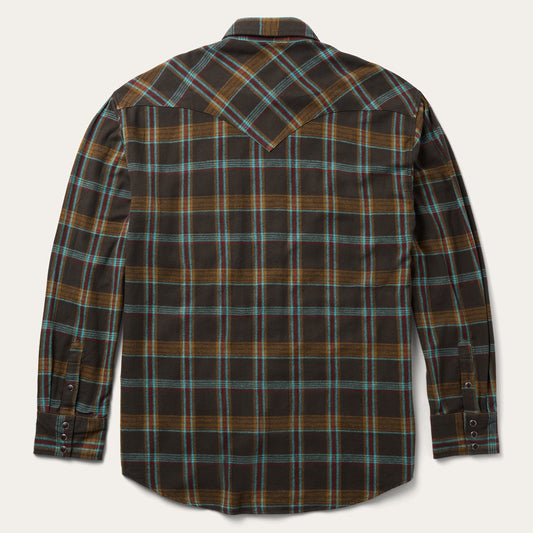 Brushed Twill Plaid Western Shirt Men
