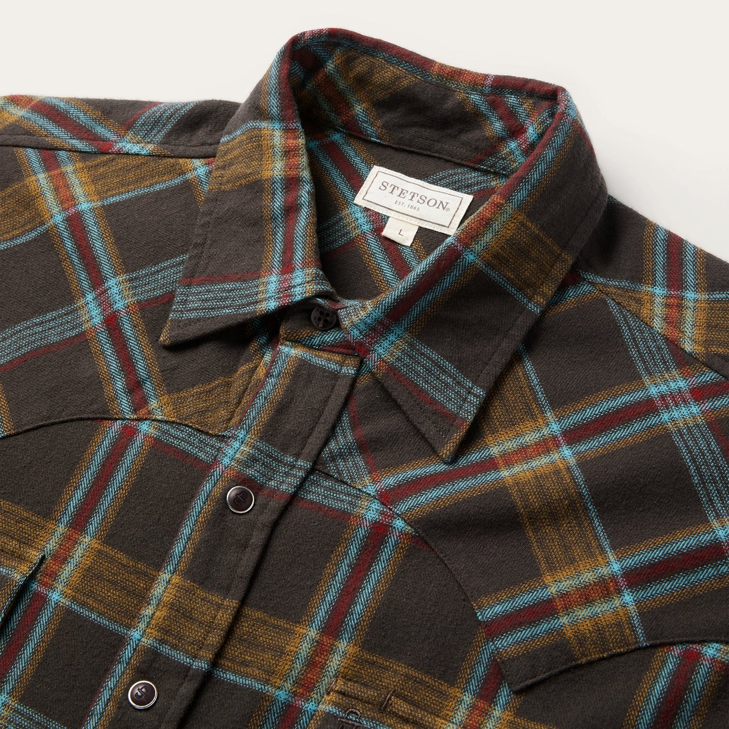 Brushed Twill Plaid Western Shirt Men