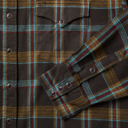 Brushed Twill Plaid Western Shirt Men