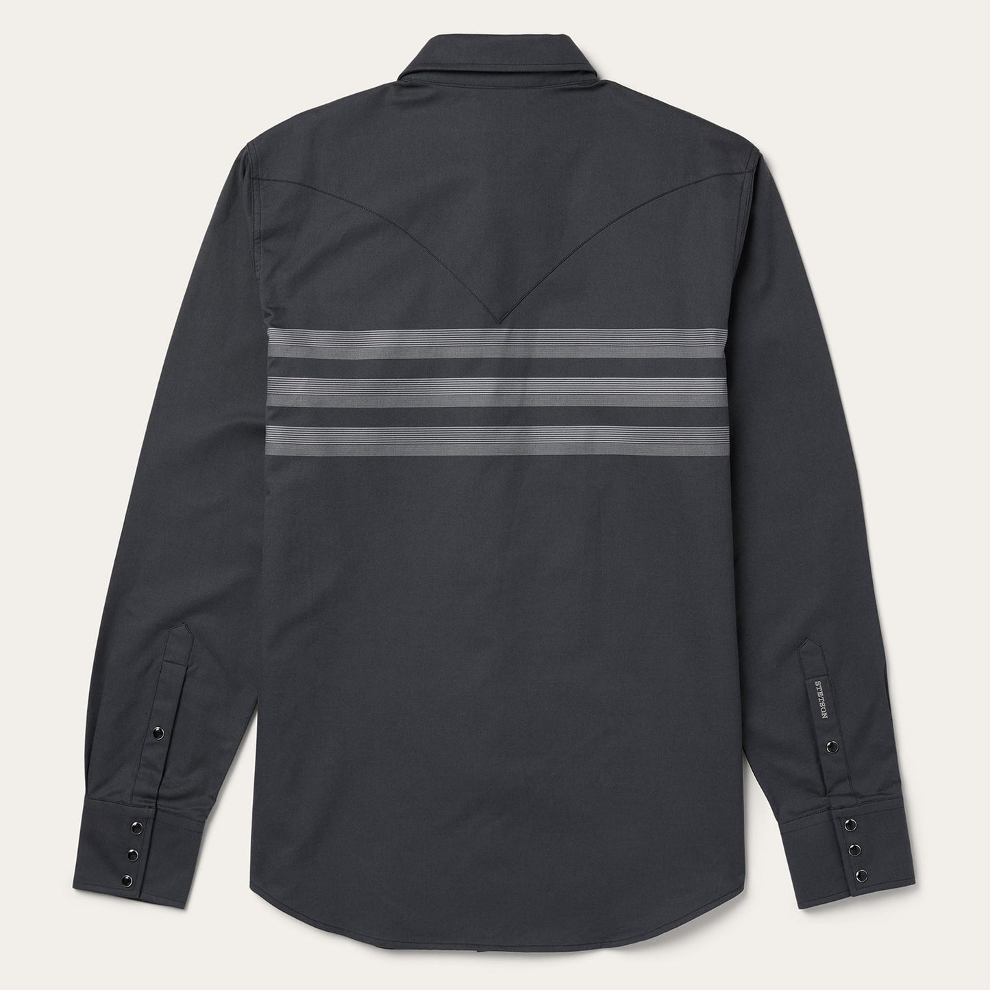 Border Stripe Twill Western Shirt Men
