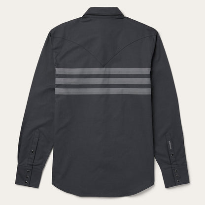 Border Stripe Twill Western Shirt Men