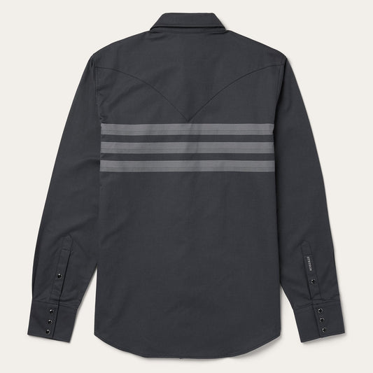 Border Stripe Twill Western Shirt Men