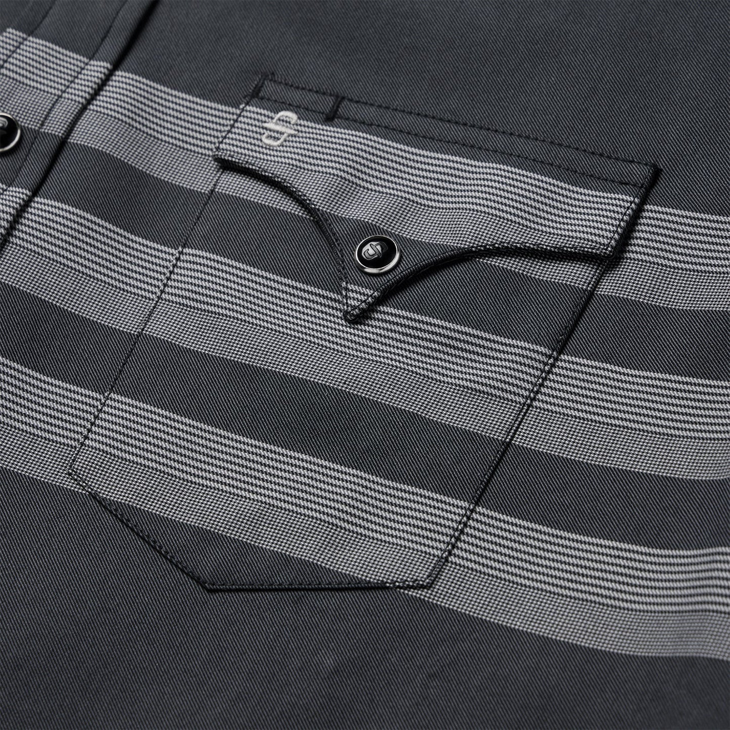 Border Stripe Twill Western Shirt Men