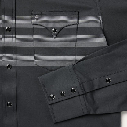 Border Stripe Twill Western Shirt Men