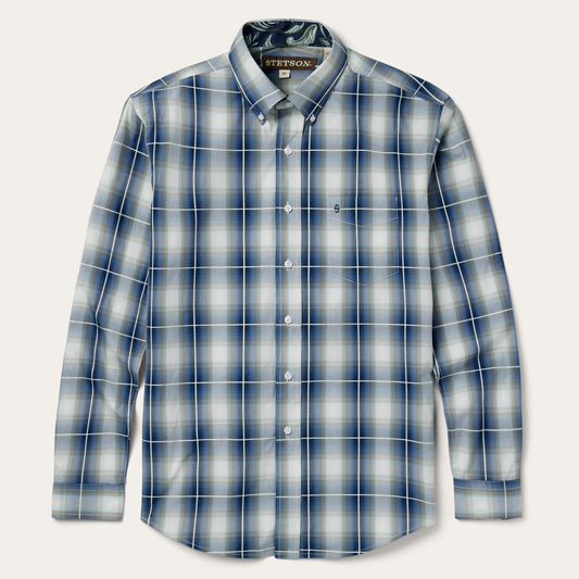 Crystal Plaid Button Down Shirt Men