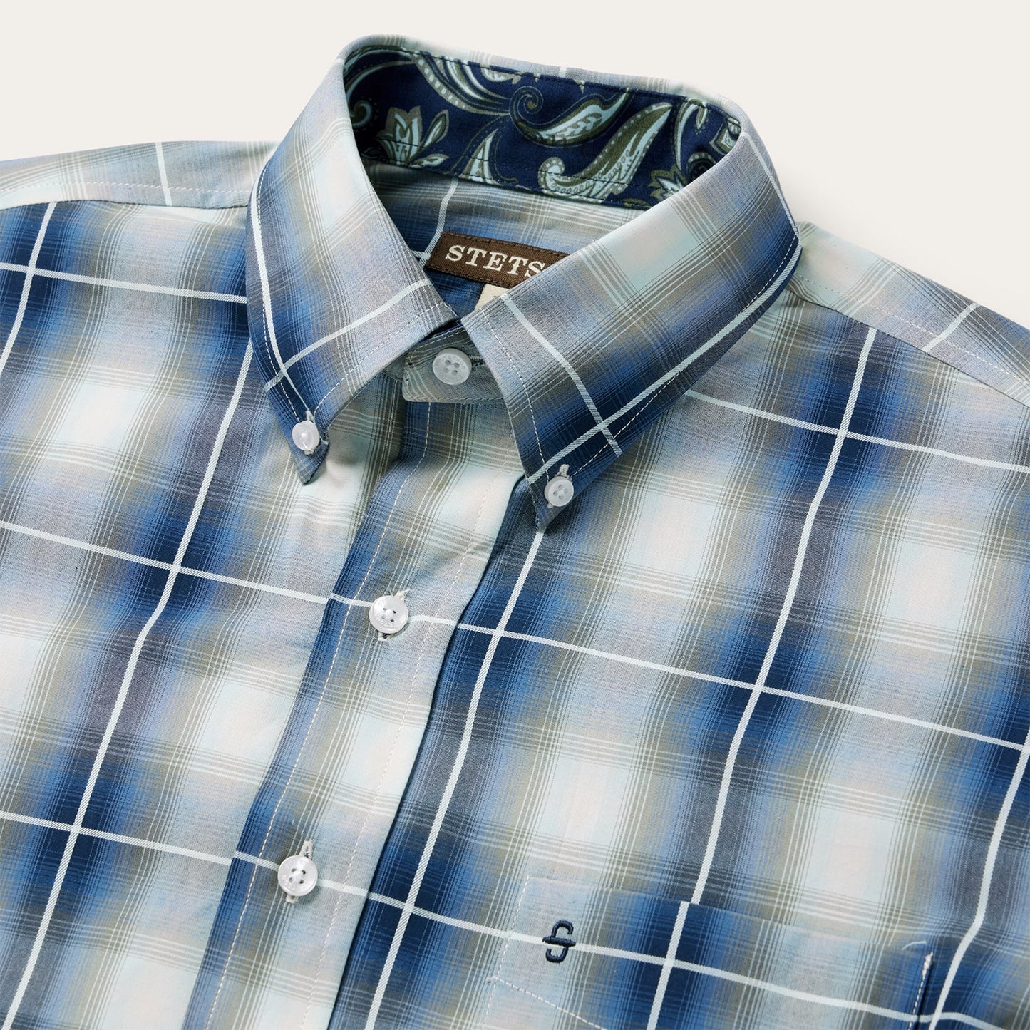 Crystal Plaid Button Down Shirt Men