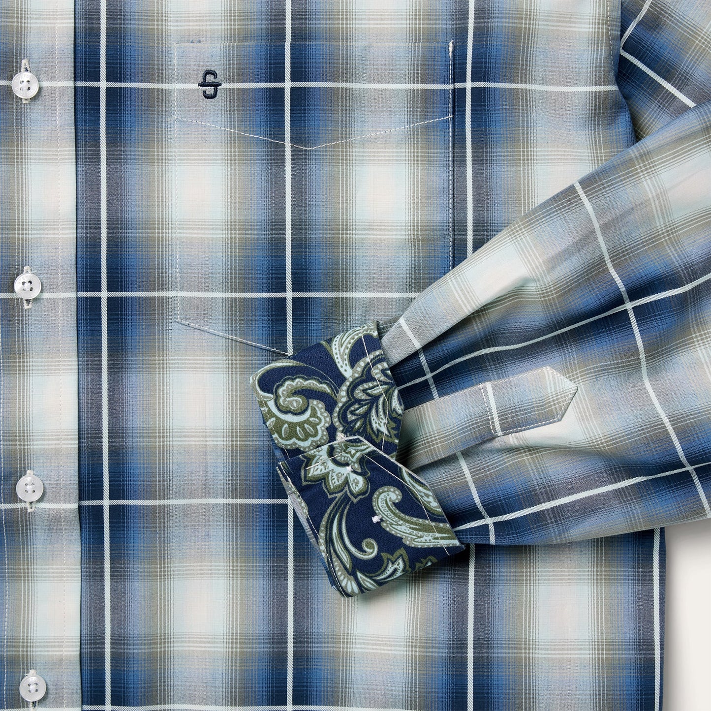 Crystal Plaid Button Down Shirt Men