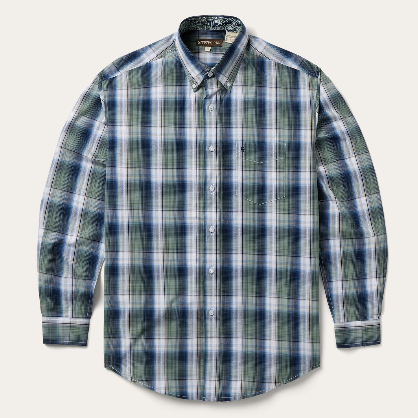 Lucky Diamond Plaid Button Front Shirt Men