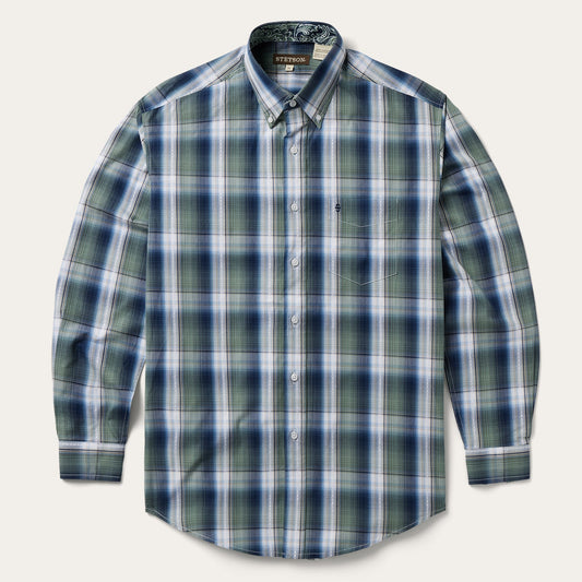 Lucky Diamond Plaid Button Front Shirt Men
