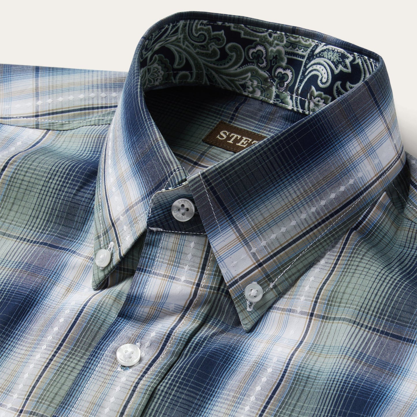 Lucky Diamond Plaid Button Front Shirt Men