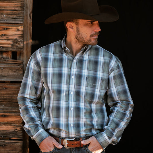 Lucky Diamond Plaid Button Front Shirt Men