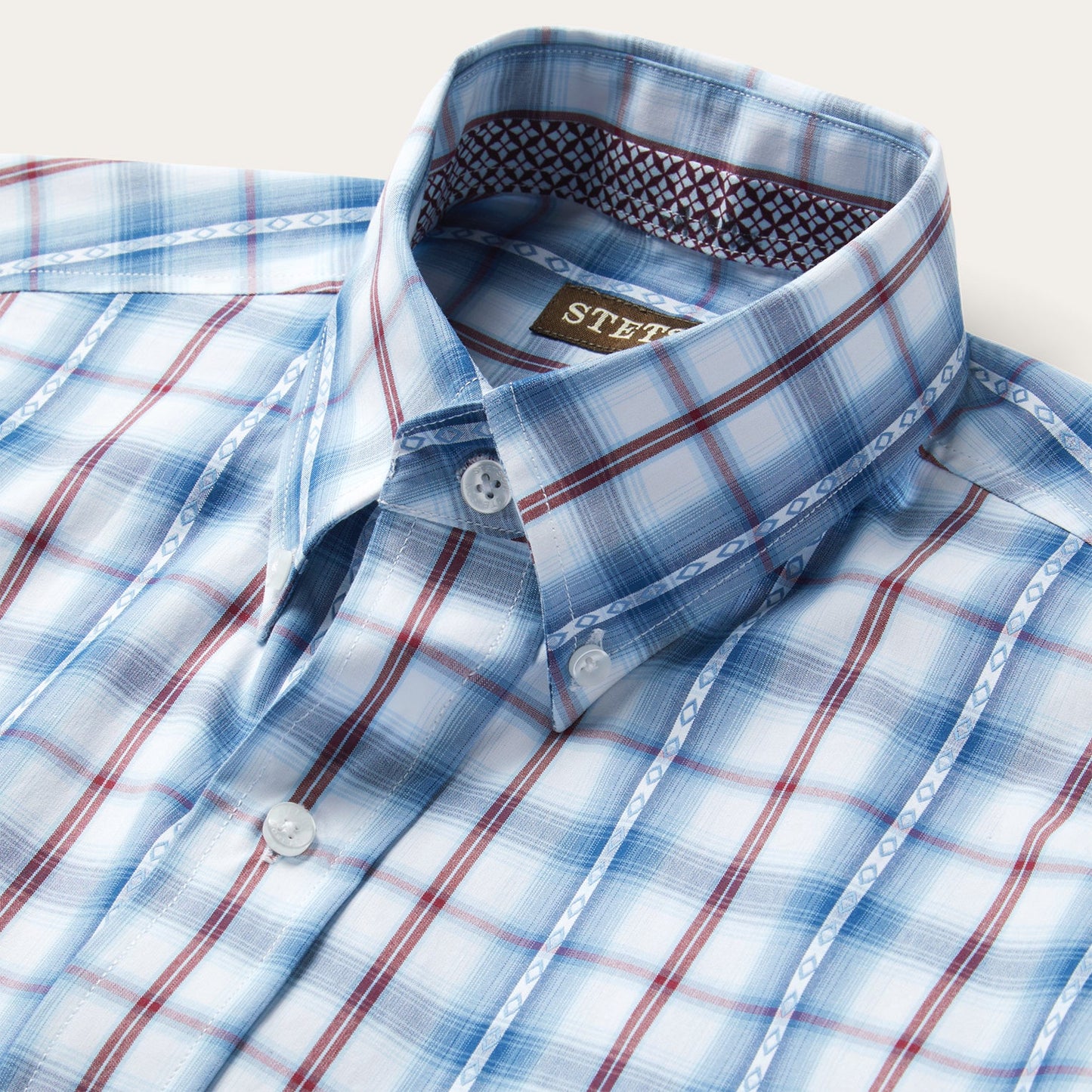 Blue Diamond Dobby Plaid Shirt Men