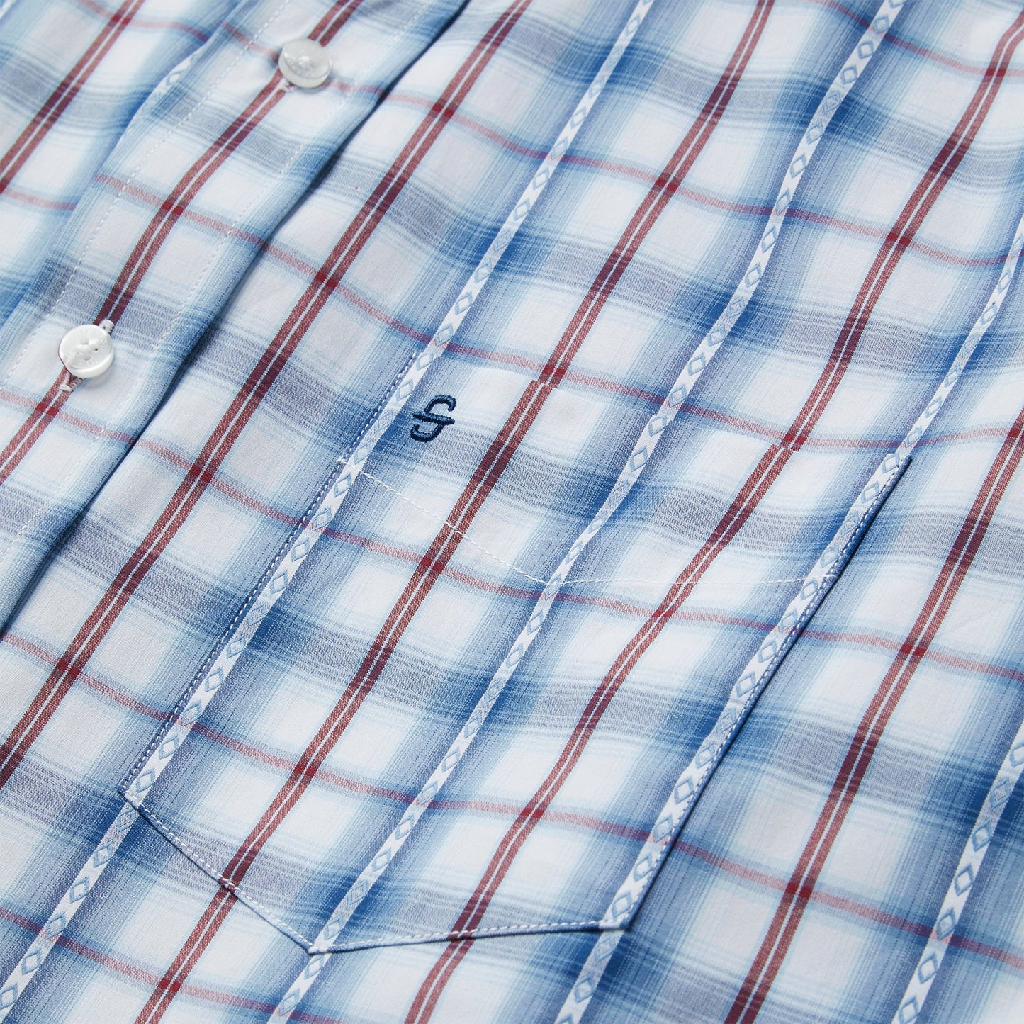 Blue Diamond Dobby Plaid Shirt Men