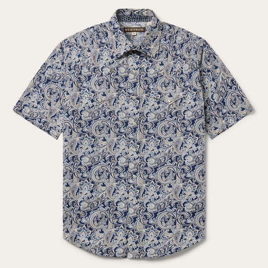 Greenspring Paisley Short Sleeve Western Shirt Men