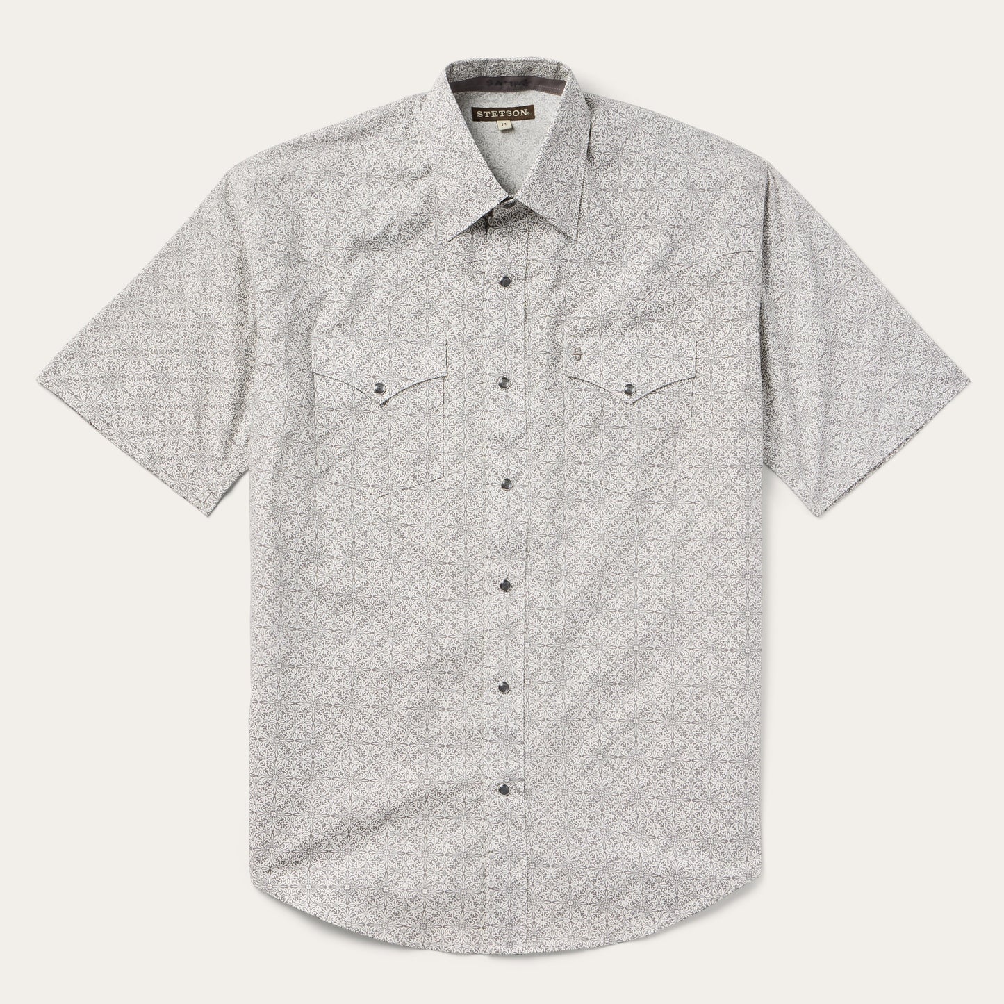 Pewter Filigree ShortSleeve Western Shirt Men