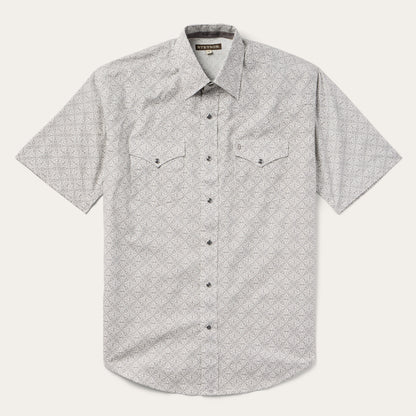 Pewter Filigree ShortSleeve Western Shirt Men