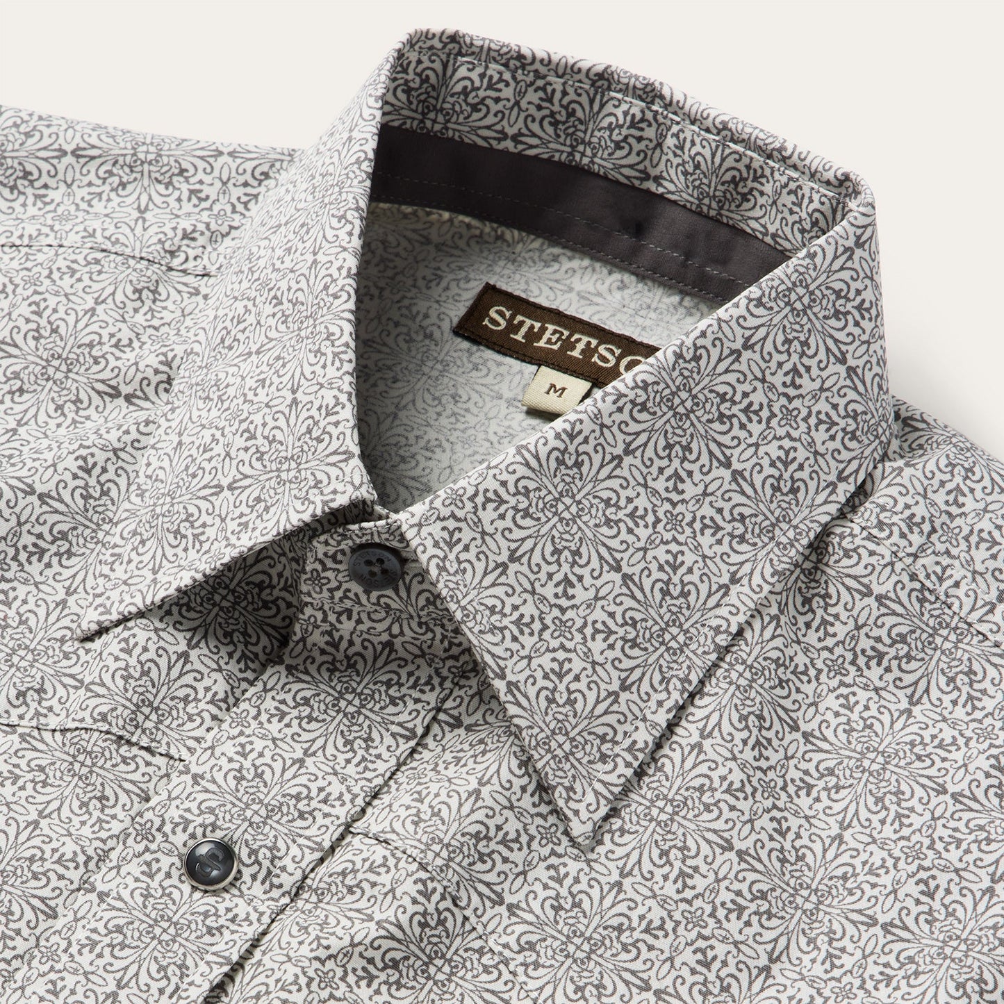 Pewter Filigree ShortSleeve Western Shirt Men