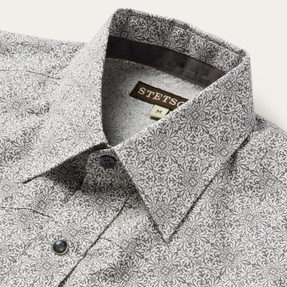 Pewter Filigree ShortSleeve Western Shirt Men