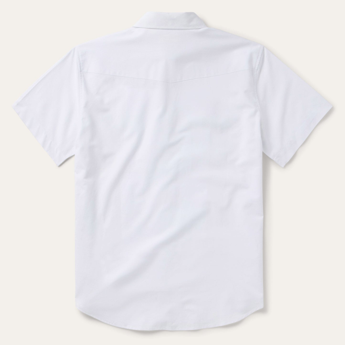 White Oxford Short Sleeve Western Shirt Men