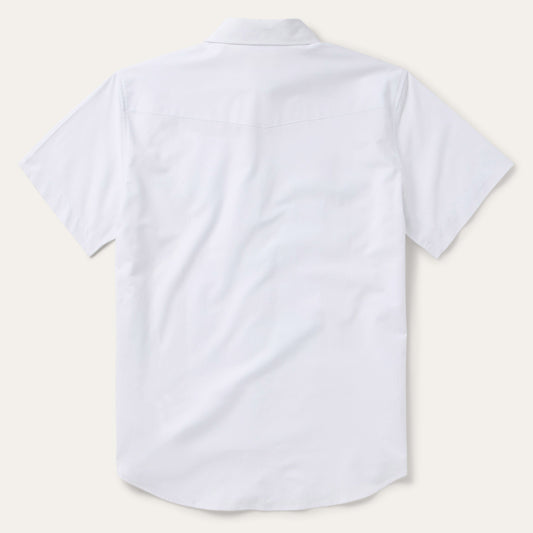 White Oxford Short Sleeve Western Shirt Men