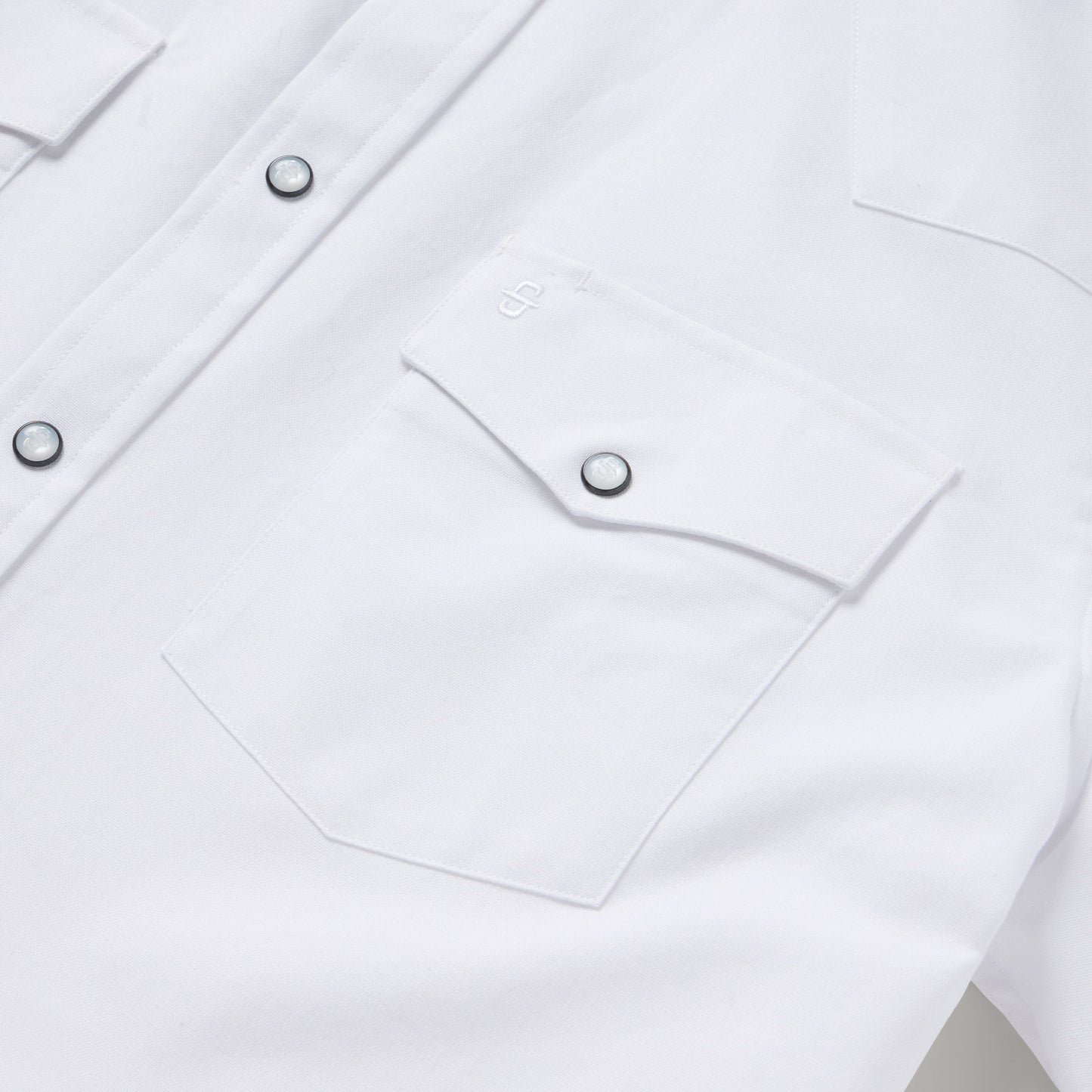 White Oxford Short Sleeve Western Shirt Men