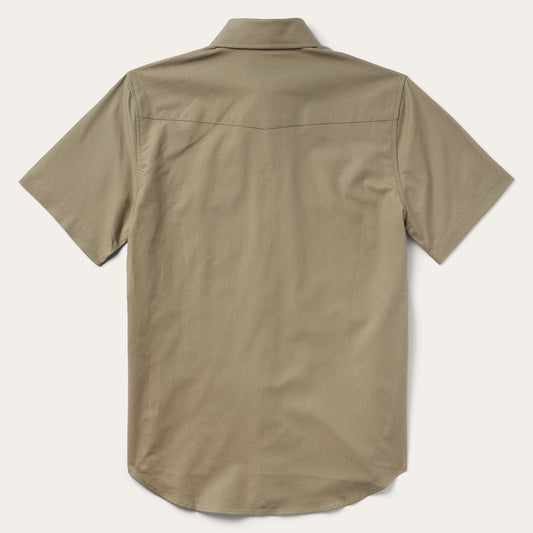 Olive Oxford Short Sleeve Western Shirt Men