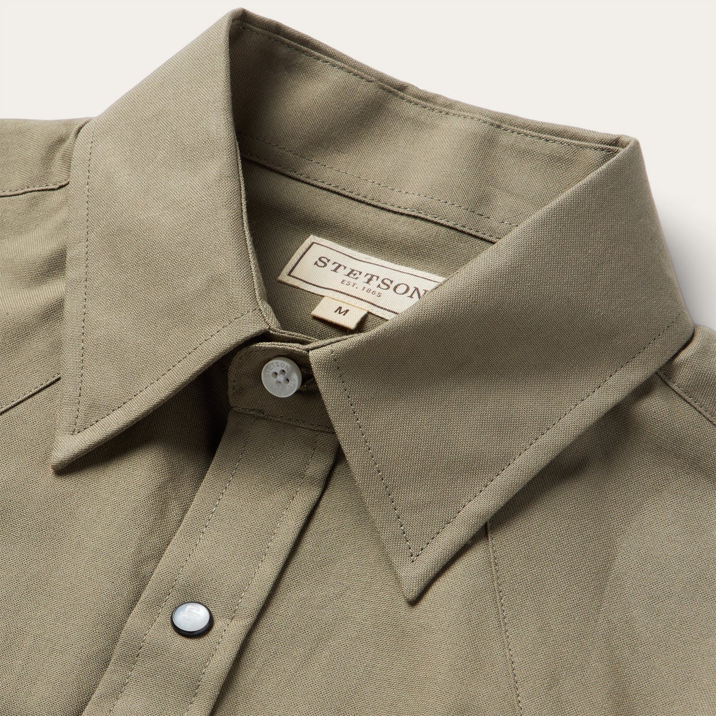 Olive Oxford Short Sleeve Western Shirt Men