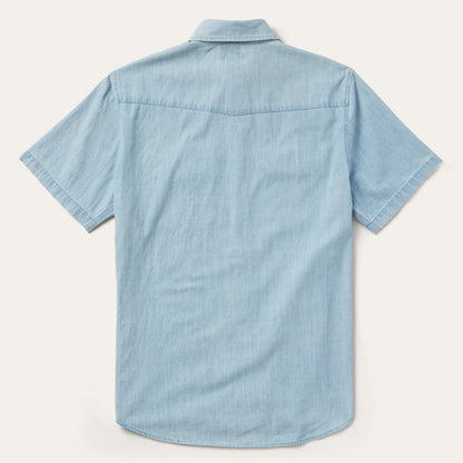 Chambray Oxford Short Sleeve Western Shirt Men