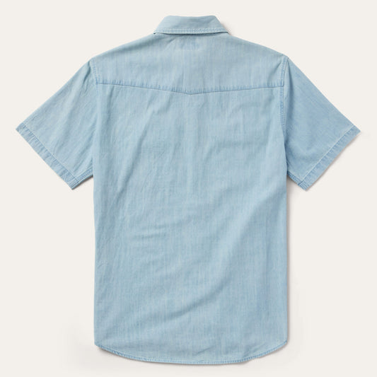 Chambray Oxford Short Sleeve Western Shirt Men