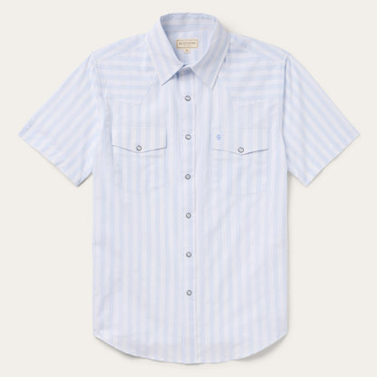 Stripe Oxford Short Sleeve Western Shirt Men
