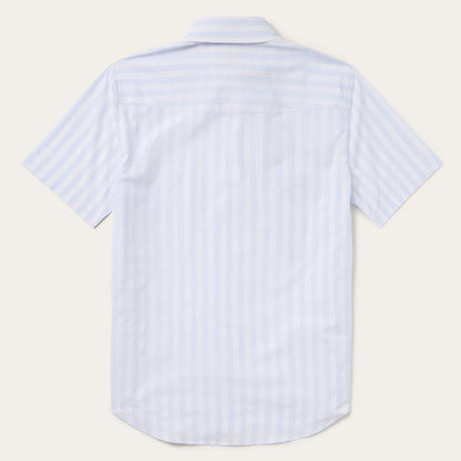 Stripe Oxford Short Sleeve Western Shirt Men